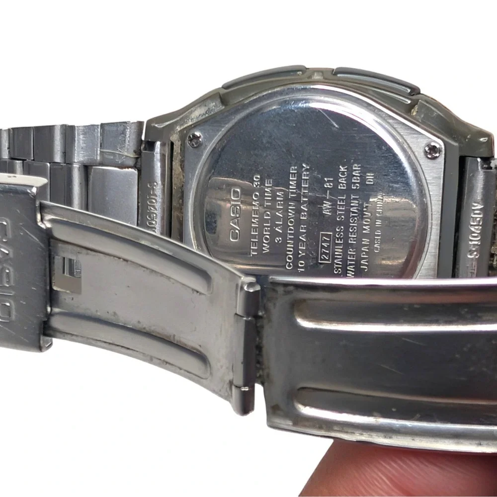Lot of 3 Casio Watches A168 Illuminator AL-180 Batteryless AW-81 Telememo 30 Vtg